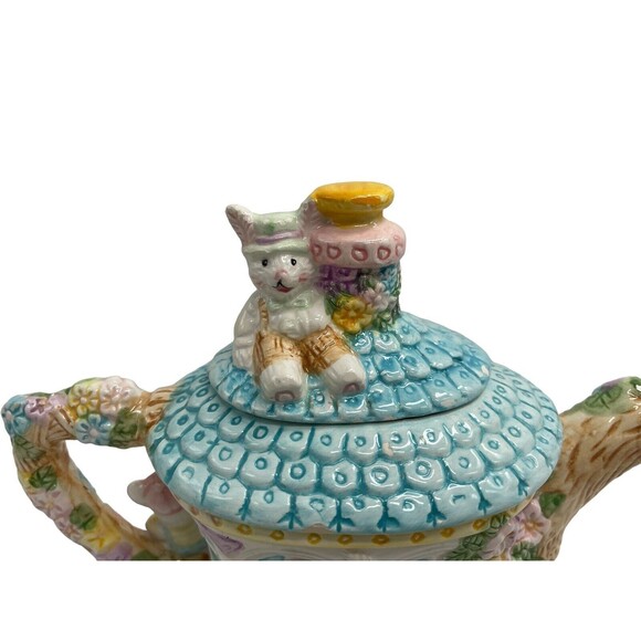 1994 Mercuries Ceramic Teapot Bunnies 8.2" x 4.2" x 6.3" - Picture 12 of 16
